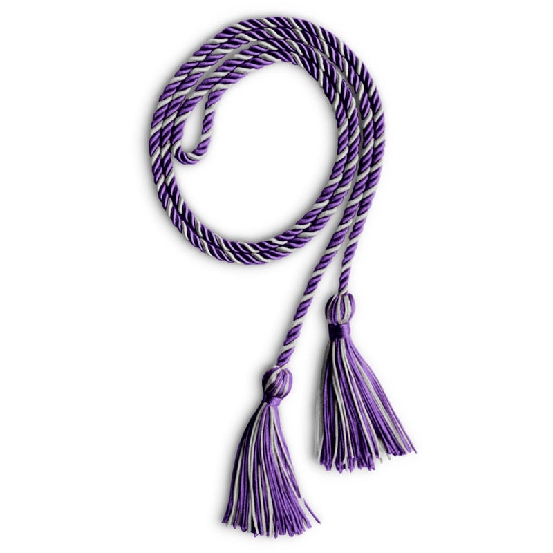 Endea Graduation Single Honor Cord Two-Color (Purple/Silver) - Image 4